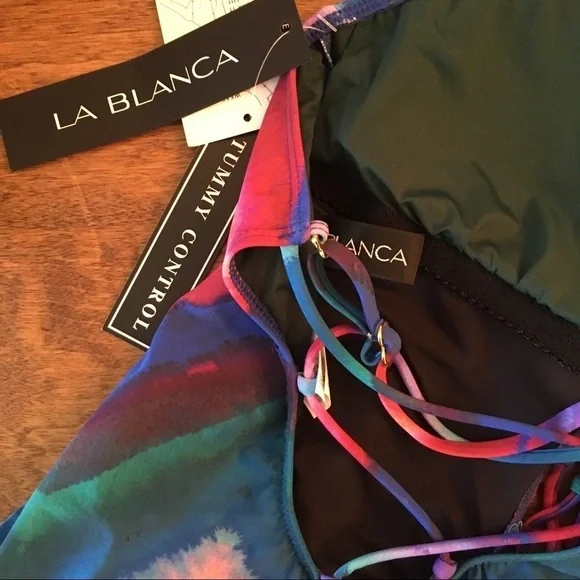 La Blance High Neck Tummy Toner One Piece Rainbow - Picture 4 of 6